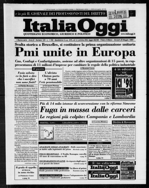 Italia oggi : quotidiano di economia finanza e politica